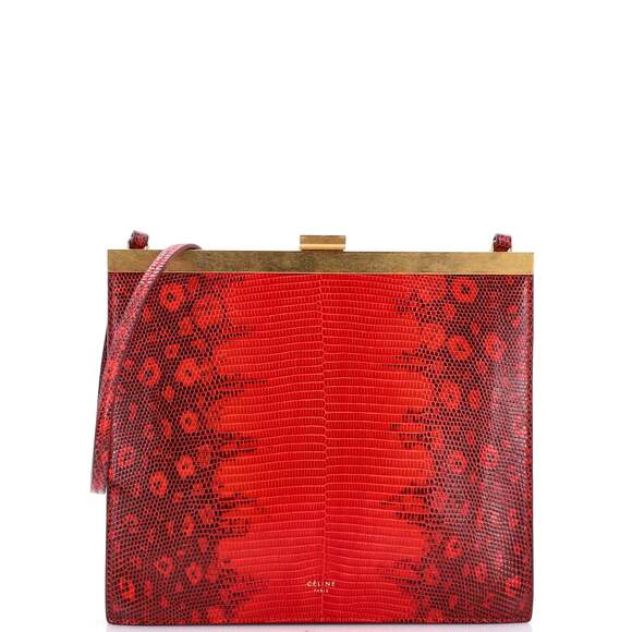 Celine Clasp Crossbody Bag Lizard Mini #184109C14B - Picture 1 of 9